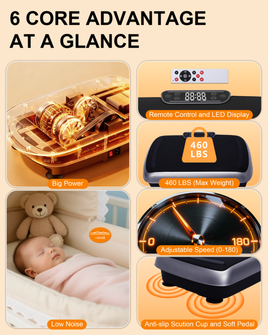 Hophorse® Pro Vibration Plate - 180 Speeds High-Frequency Workout Platform